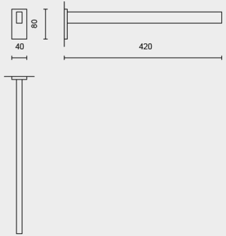 LINEA towel holder, Black wall mount