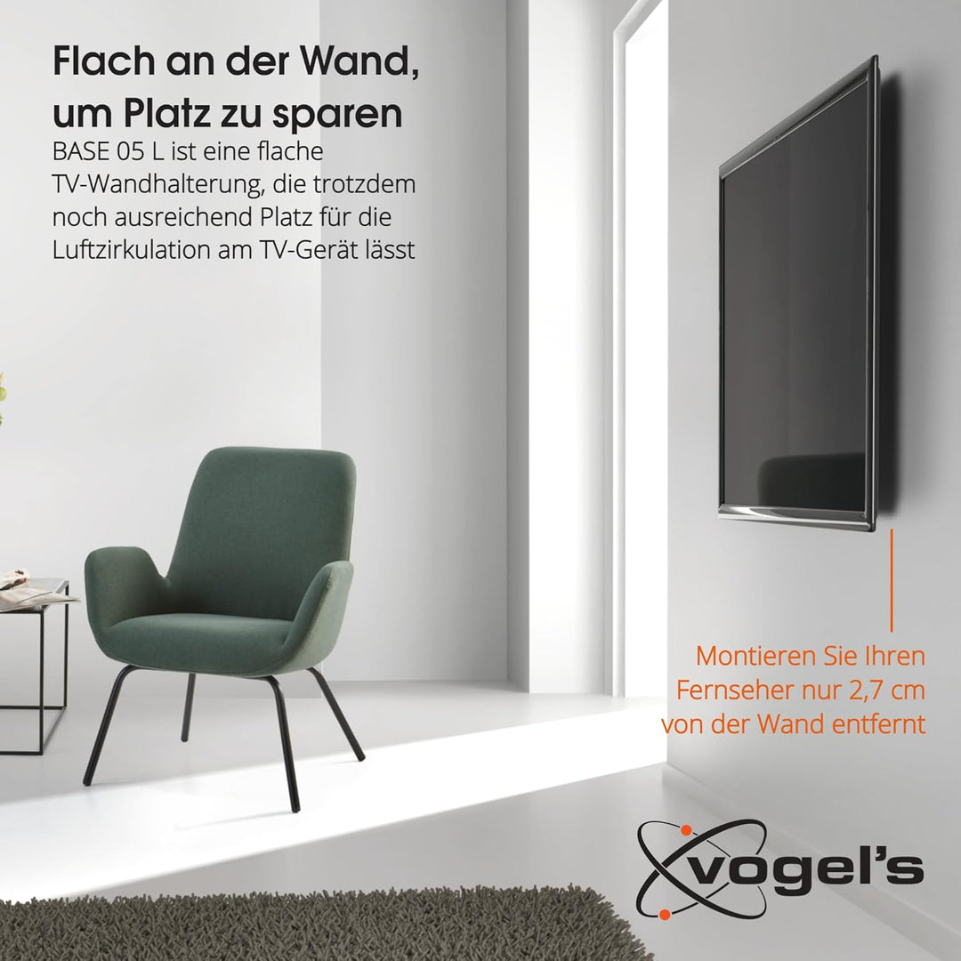 Vogel's BASE 05L flache TV Wandhalterung für 40-80 Zoll (102-203 cm) Fernseher, Flach, Max. 70 kg, H