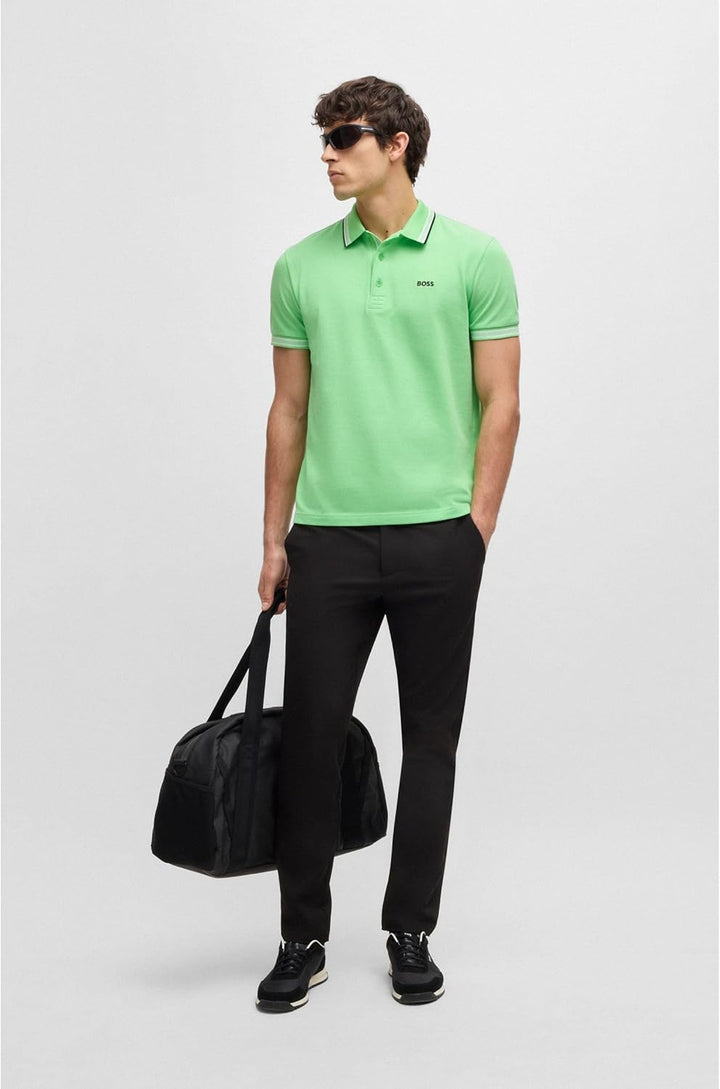 BOSS Herren Paddy Paddy Poloshirt aus Baumwoll-Piqué 6XL Medium Green 319, 6XL Medium Green 319