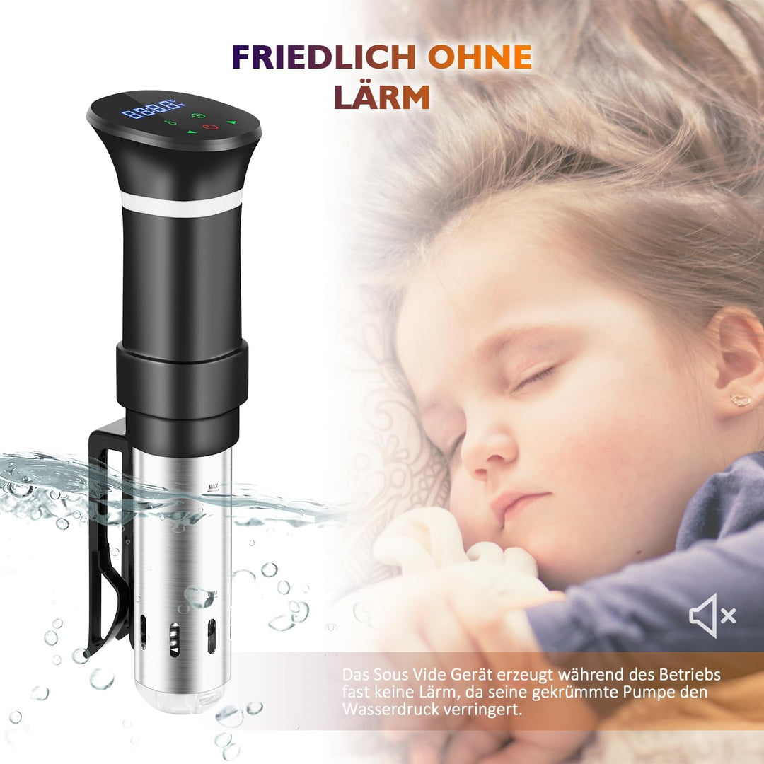 Sous Vide Garer Sous Vide Stick aus Edelstahl, Slow Cooker mit LED Touch-Display, 1000W Sous-vide Ga