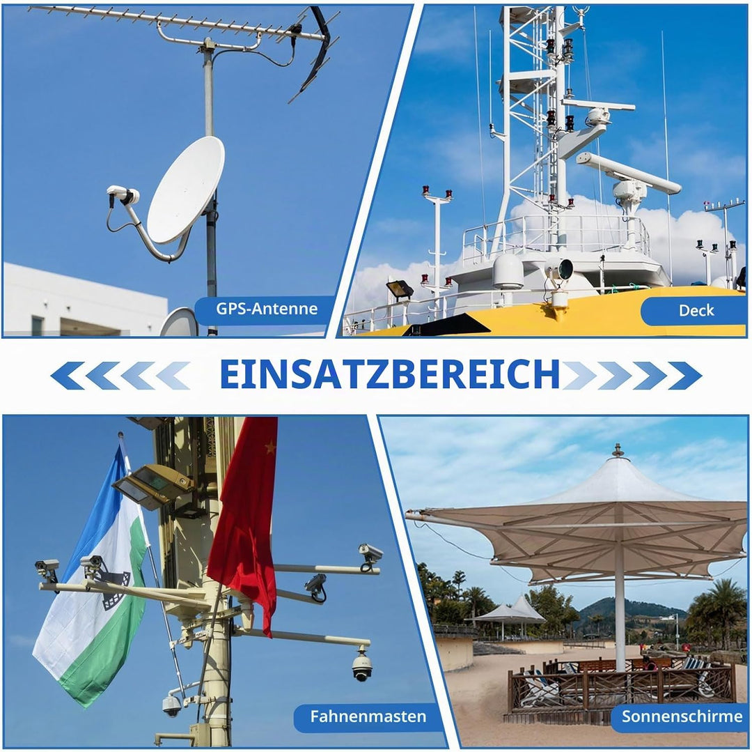 SUPAWAY 2 Stück Doppelte Antennenmastklemme, Antennenmast-Montage-Kits, SAT Mastschelle, TV CB-Anten