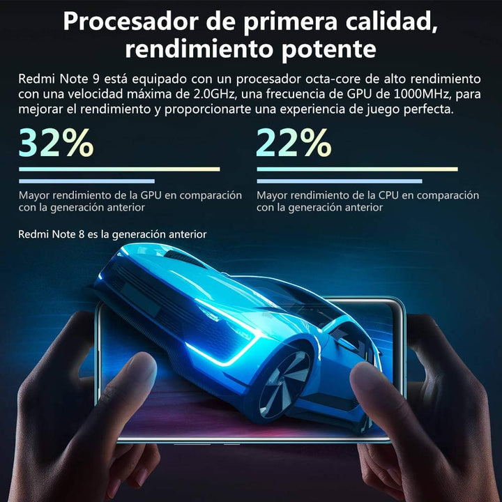 Xiaomi Redmi Note 9 - Smartphone RAM 4GB ROM 128GB 6.53 ”FHD + DotDisplay 48MP Quad Kamera Hotshot 3