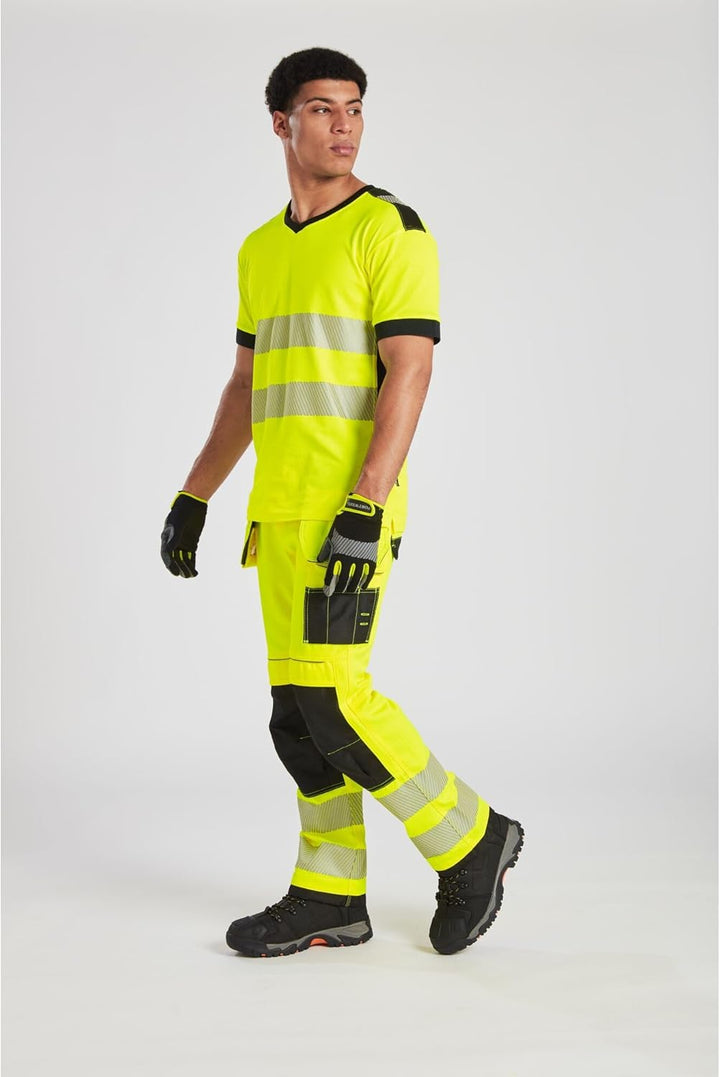 Portwest T501 Verstärkte PW3 Hi Vis Werkzeughalter Arbeitshose Gelb/Schwarz 28, Gelb/Schwarz 28