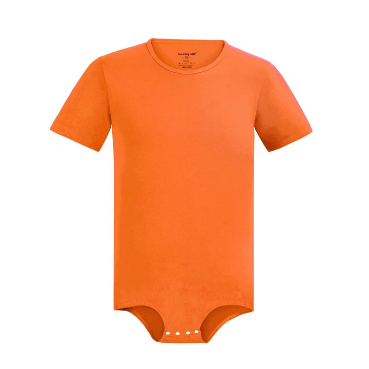 Landofgenie Männer Kurzarm Strampler Pyjama Bodysuit One Piece Strampler Orange S, Orange S