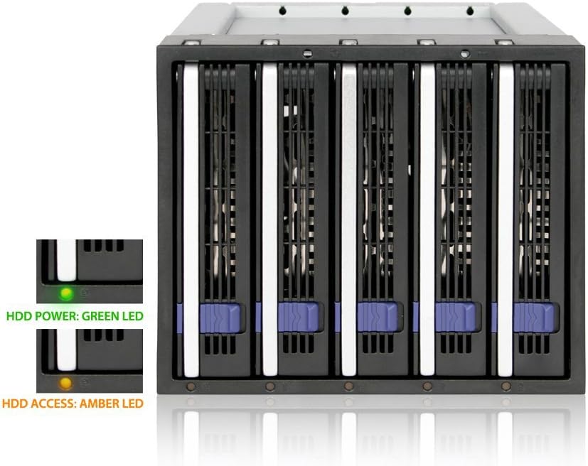 ICY DOCK FatCage MB155SP-B - 5-Bay SATA Hot Swap Backplane für 2,5"/3,5" HDDs/SSDs, MB155SP-B