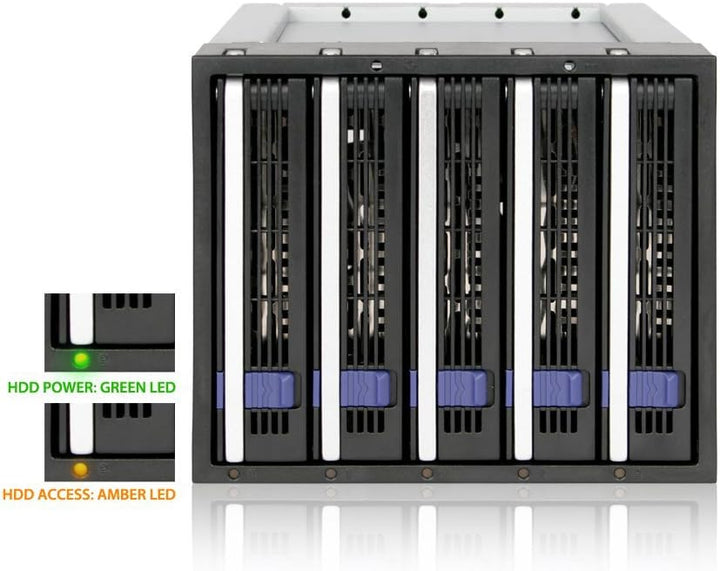 ICY DOCK FatCage MB155SP-B - 5-Bay SATA Hot Swap Backplane für 2,5"/3,5" HDDs/SSDs, MB155SP-B