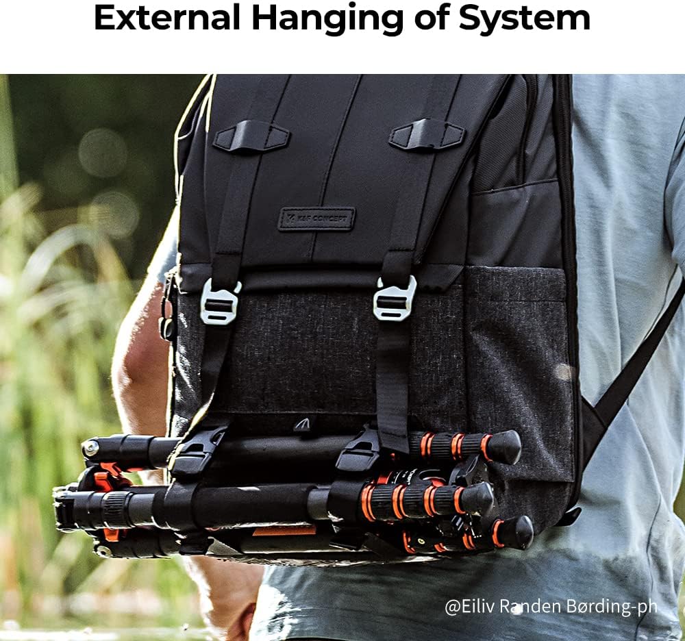 K&F CONCEPT Kamerarucksäcke 20L, Grosse Camera Backpack 15,6 Zoll Laptopfach, Spritzwassergeschutzt