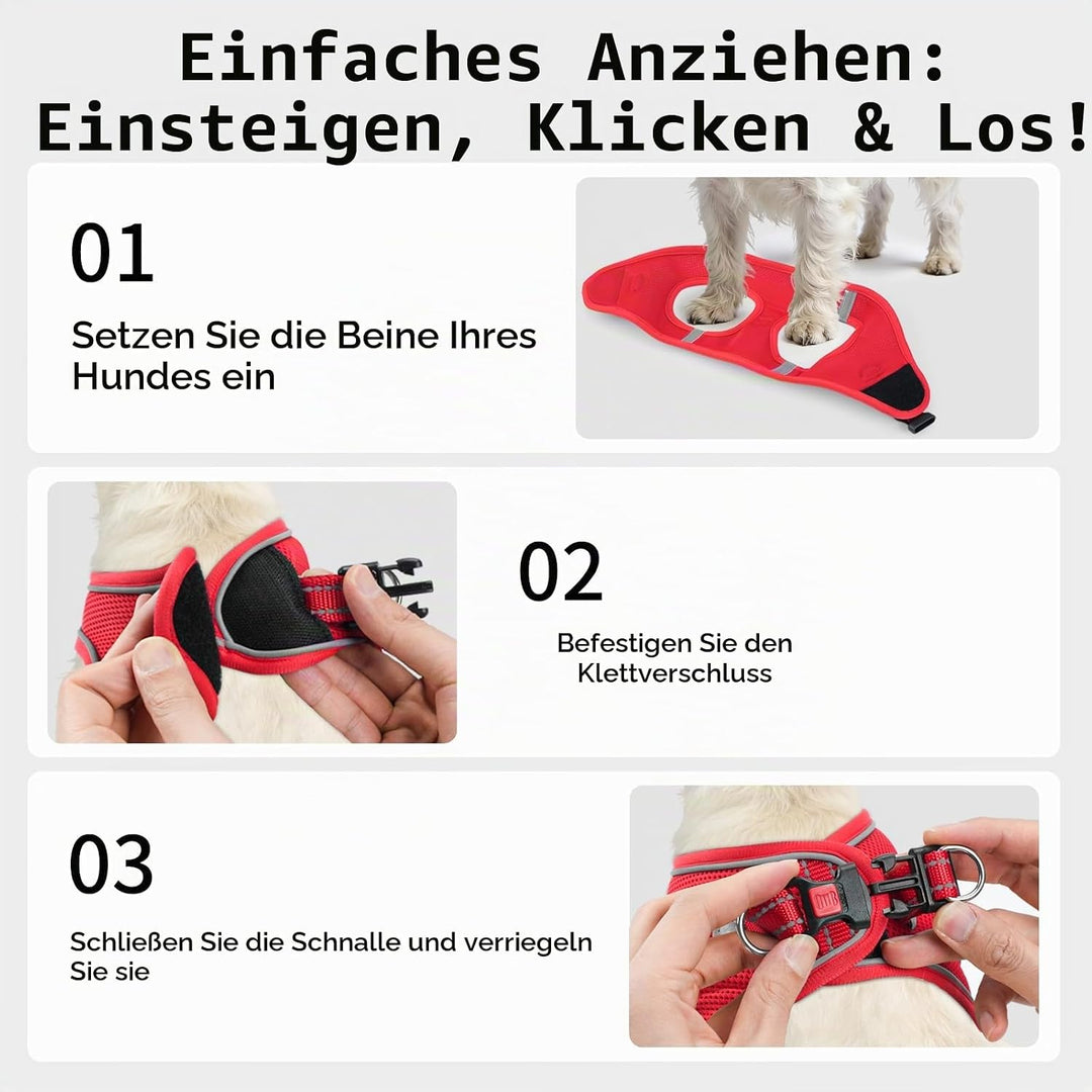 Joytale Hundegeschirr Kleine Hunde, Reflektierend Weich Gepolstert Geschirr, Air-Mesh Brustgeschirr