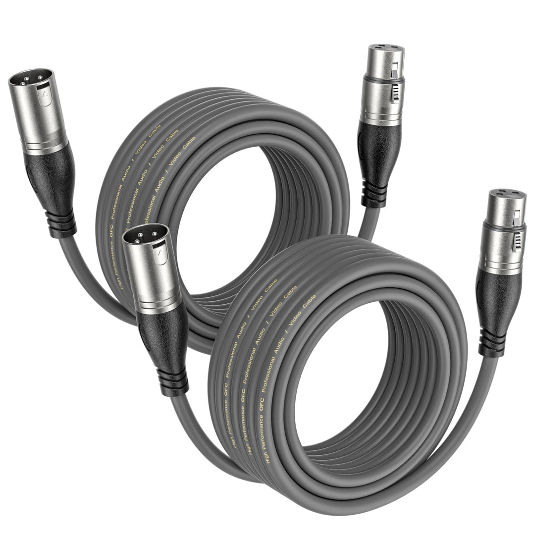 NUOSIYA XLR Kabel,Mikrofonkabel Einrastmechanik &amp; Knickschutz Nylonmantel, 3-Pin XLR Stecker auf Buc
