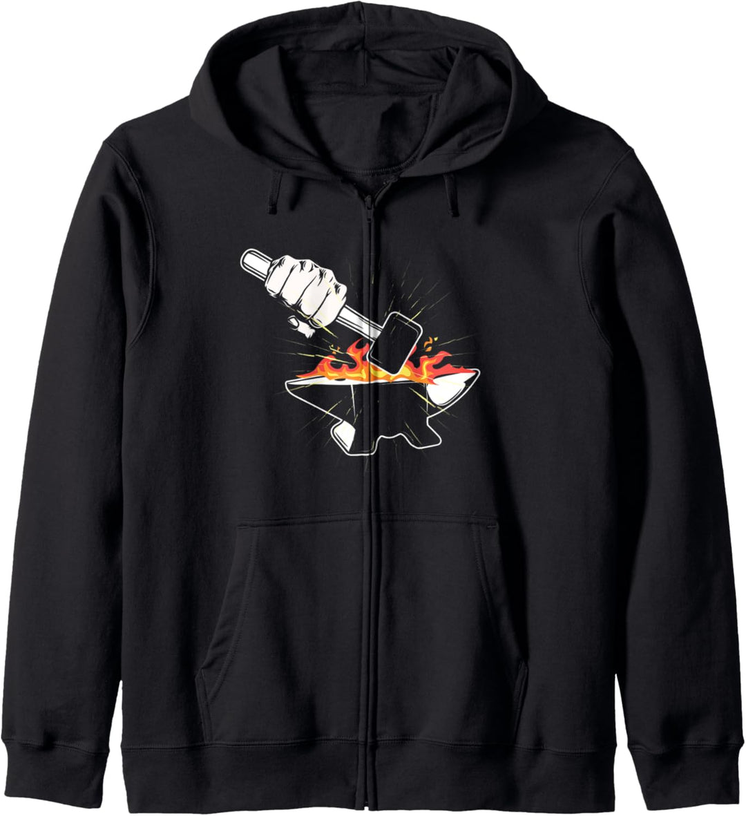 Feuer Metall Amboss Eisen Schmiede Beruf Handwerk Schmied Kapuzenjacke