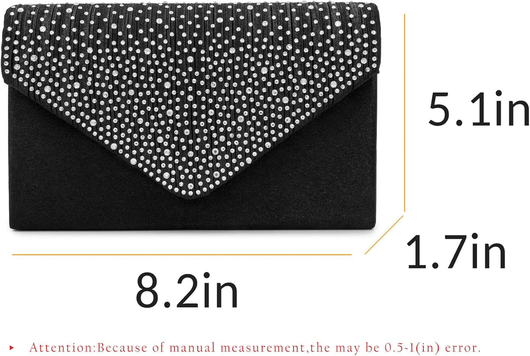 Milisente Evening Bag for Women Glitter Rhinestone Wedding Evening Purse Crystal Envelope Crossbody