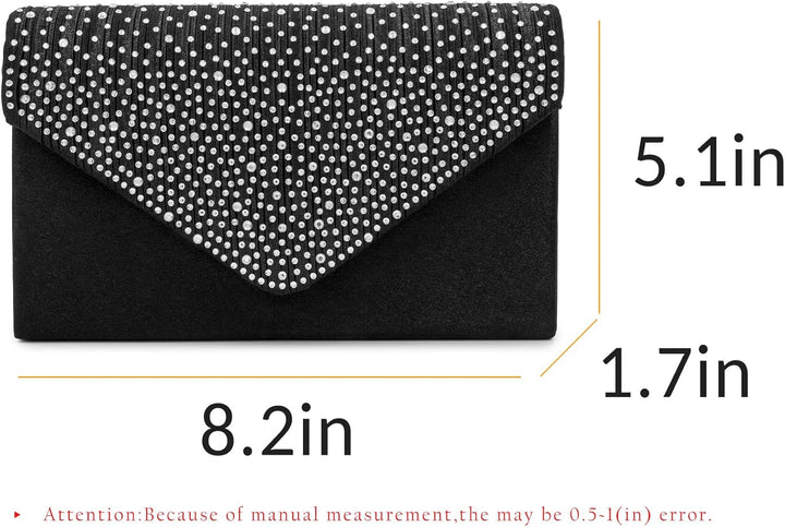 Milisente Evening Bag for Women Glitter Rhinestone Wedding Evening Purse Crystal Envelope Crossbody