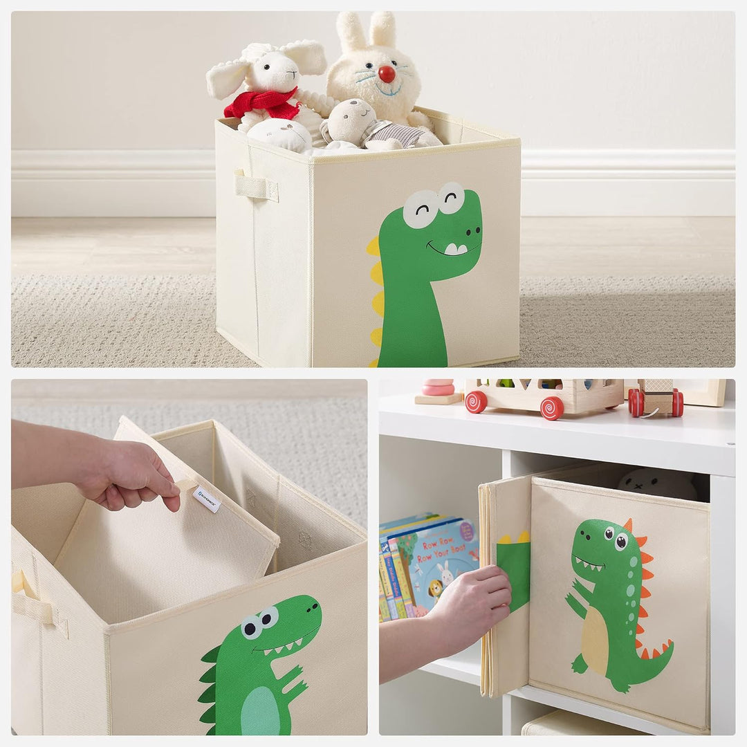 SONGMICS Aufbewahrungsbox, 3er Set, Aufbewahrungskorb, Spielzeugaufbewahrung, Stoffboxen, 30 x 30 x