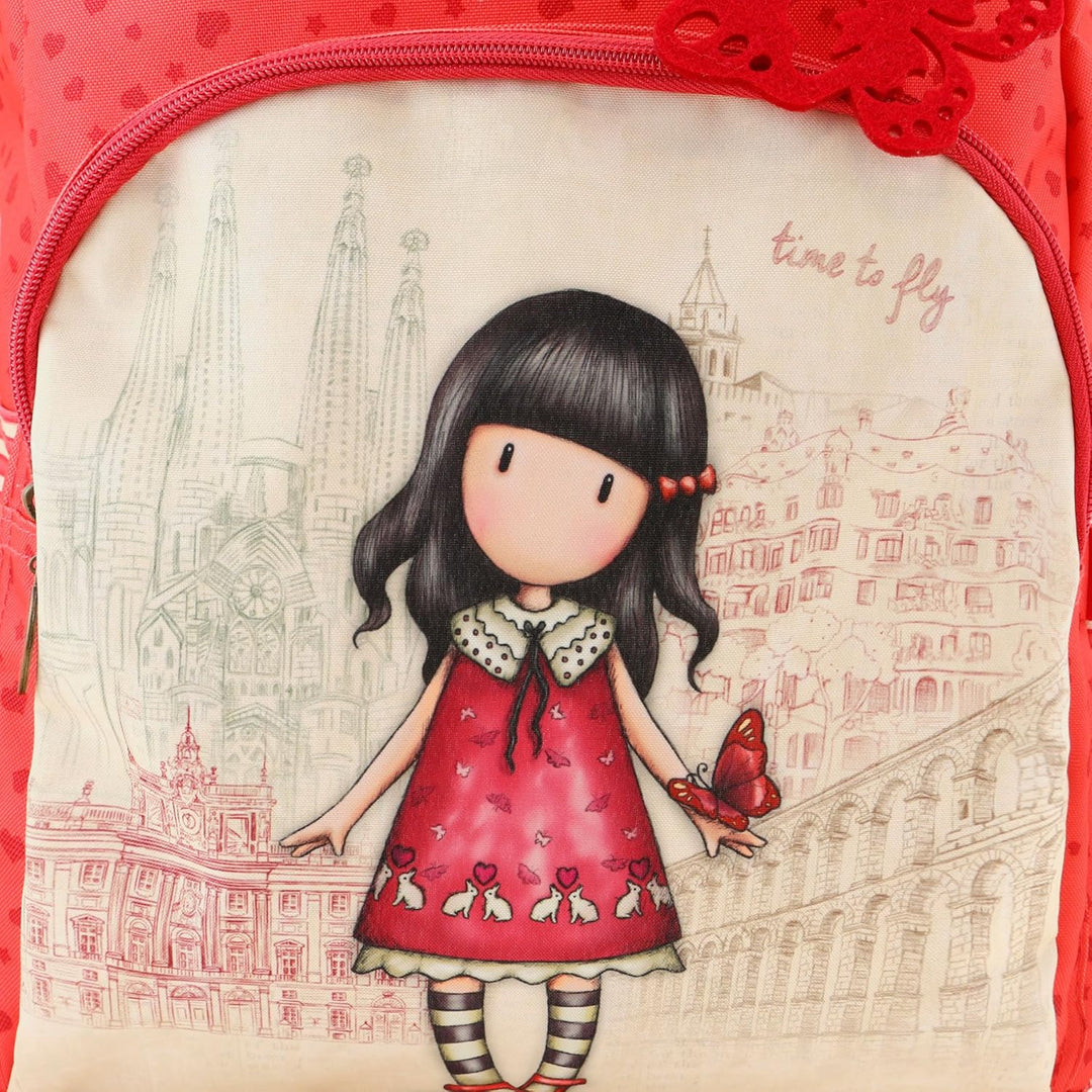 Gorjuss Cityscape Time to Fly Double Zip Rucksack