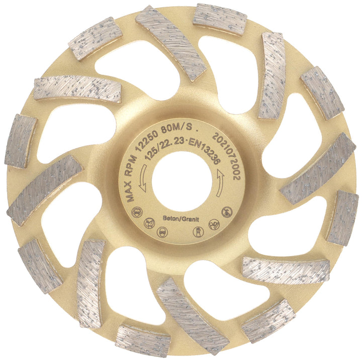 PRODIAMANT Diamant-Schleiftopf 125 mm x 22,2 mm Turbo ST81 Diamantschleifscheibe Beton Naturstein Pr