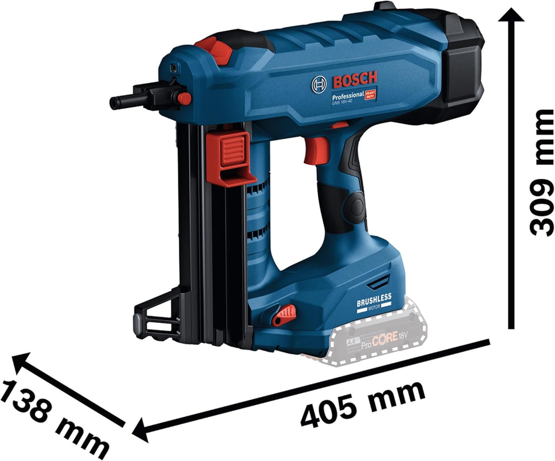 Bosch Professional 18V System Akku Betonnagler GNB 18V-40 (inkl. Ausdrückstift, Befestigungshaken, E