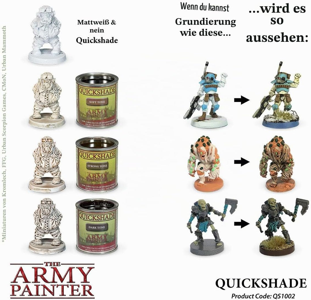 The Army Painter Quickshade Dip StrongTone, für schnellen Eintauchen und Schattieren ganzer Wargamin