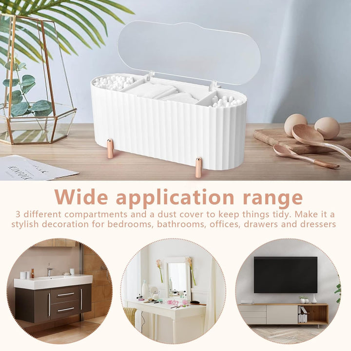 Make Up Kosmetik Organizer, Wattepads Aufbewahrung mit Deckeln, Wattestäbchen Behälter Lidschattenpi