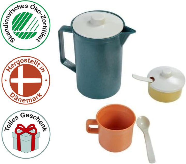 Dantoy Bio Kaffeeservice Geschenk Box Kinder Lernspielzeug Outdoor Fun | 17 teilig | aus Bio Kunstst