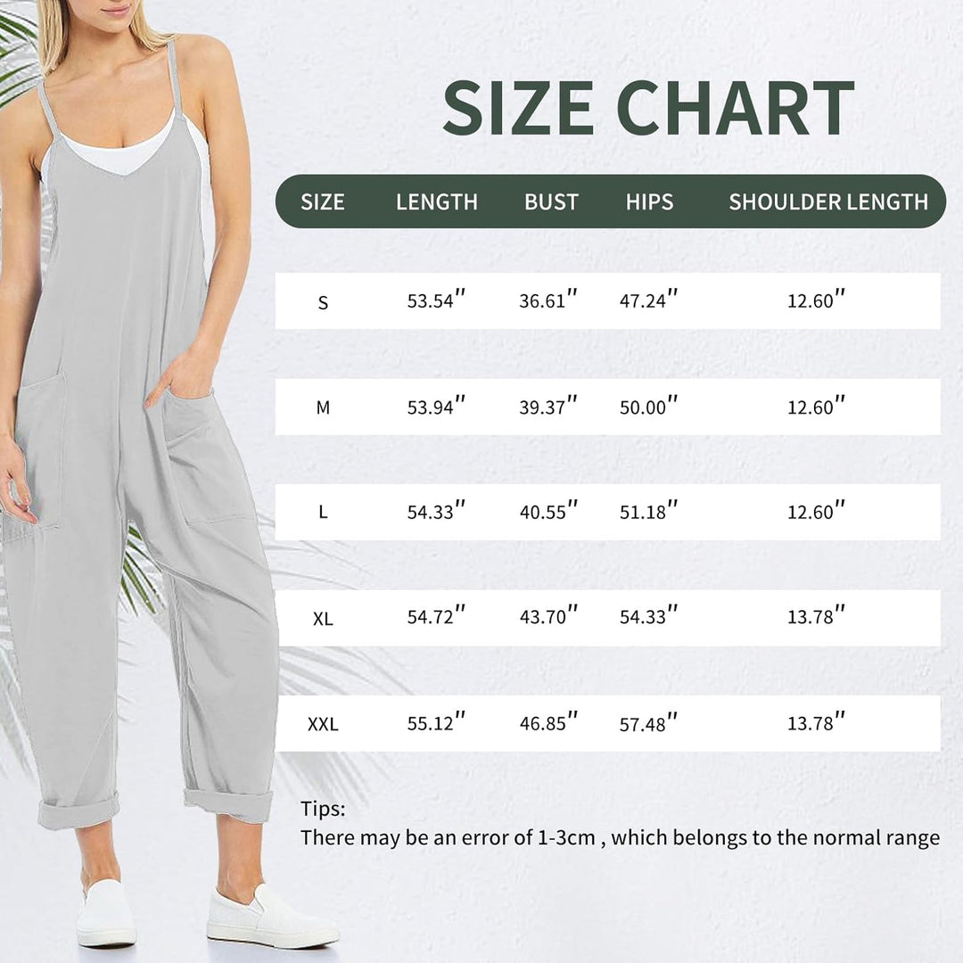 VUTRU Stylischer Damen Sommer Overall – Ärmelloser Jumpsuit mit lockerer Passform,V-Ausschnitt,trend