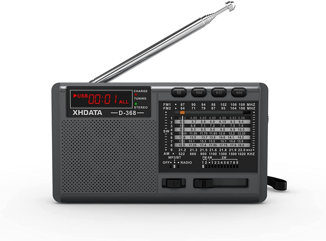 XHDATA D368 kleines Radio Nostalgie Batterieradio Mini Tragbare Radios Bluetooth Transistorradio UKW