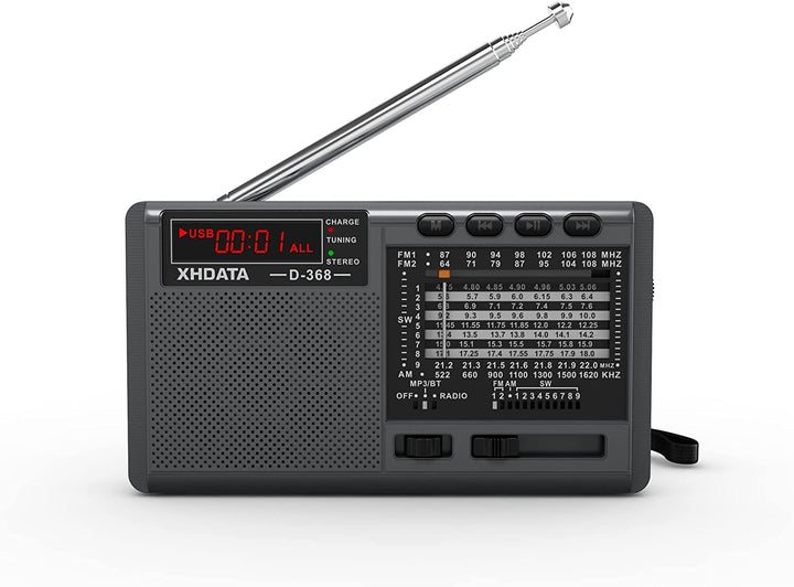 XHDATA D368 kleines Radio Nostalgie Batterieradio Mini Tragbare Radios Bluetooth Transistorradio UKW