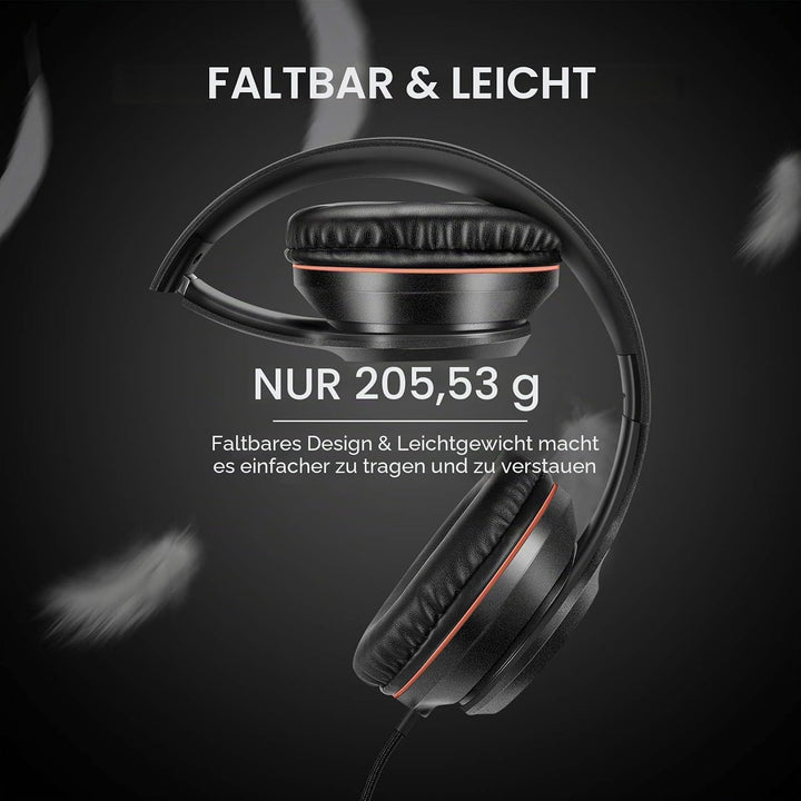 LORELEI X8 Over-Ear-Kopfhörer mit Mikrofon mit 1,45 m verwicklungsfreier Nylonschnur und 3,5-mm-Stec