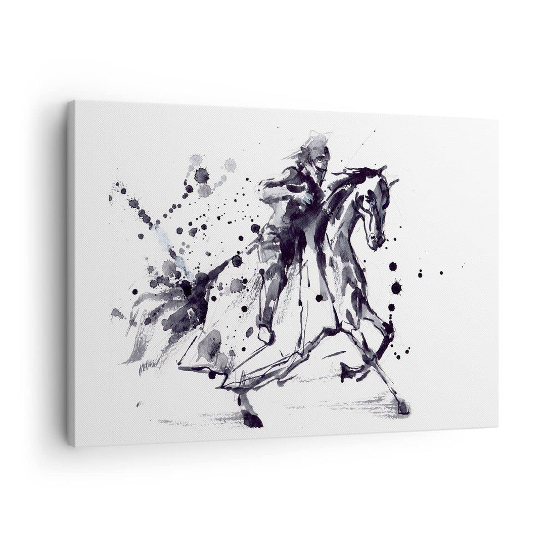 Bilder auf Leinwand Pferd Ritter Geschichte Reiten Leinwandbild 70x50cm Wandbilder Dekoration Wohnzi
