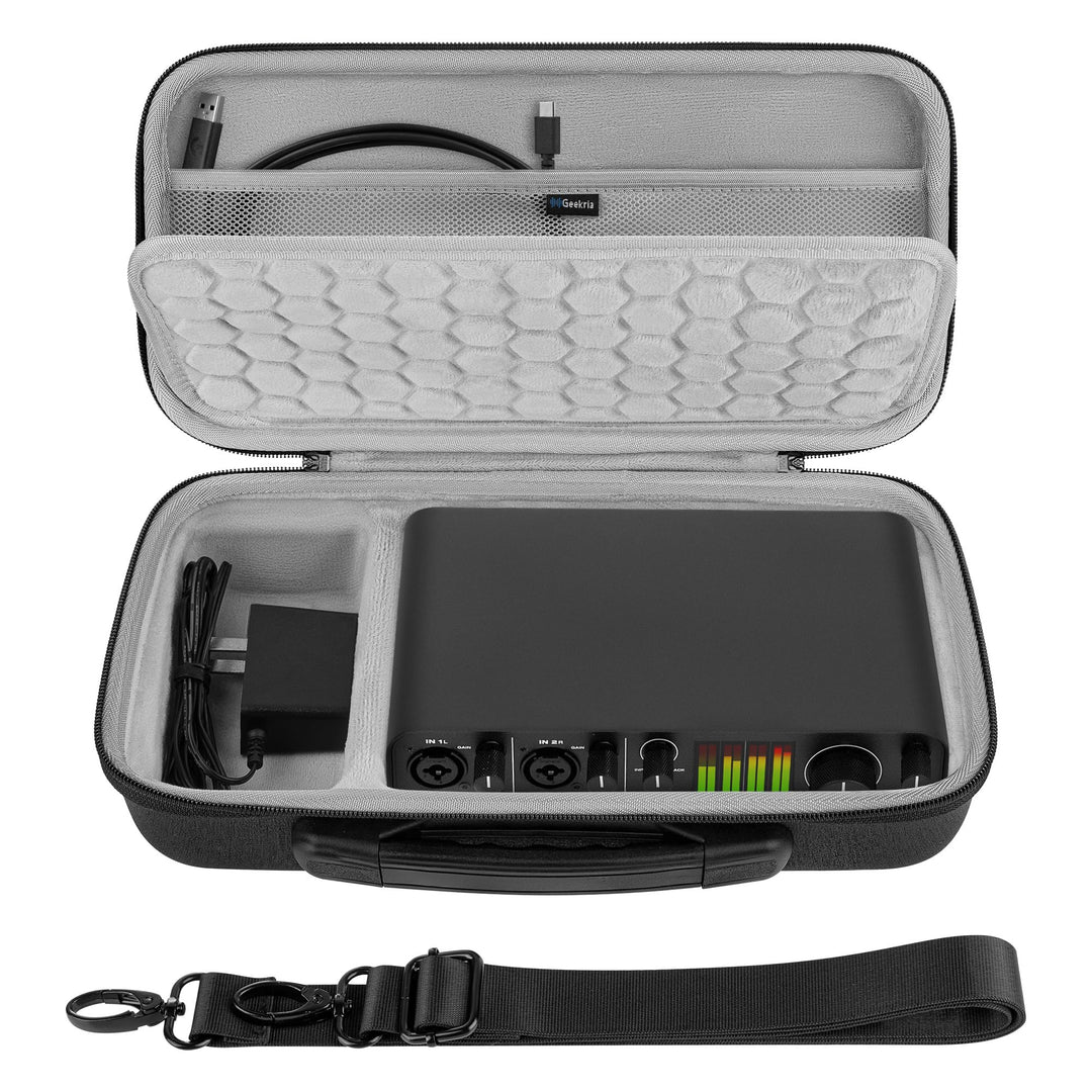 GEEKRIA Tragetasche für Audio-Interface, Hartschalen-Reisetasche, kompatibel mit Motu M2/M4, M-Audio