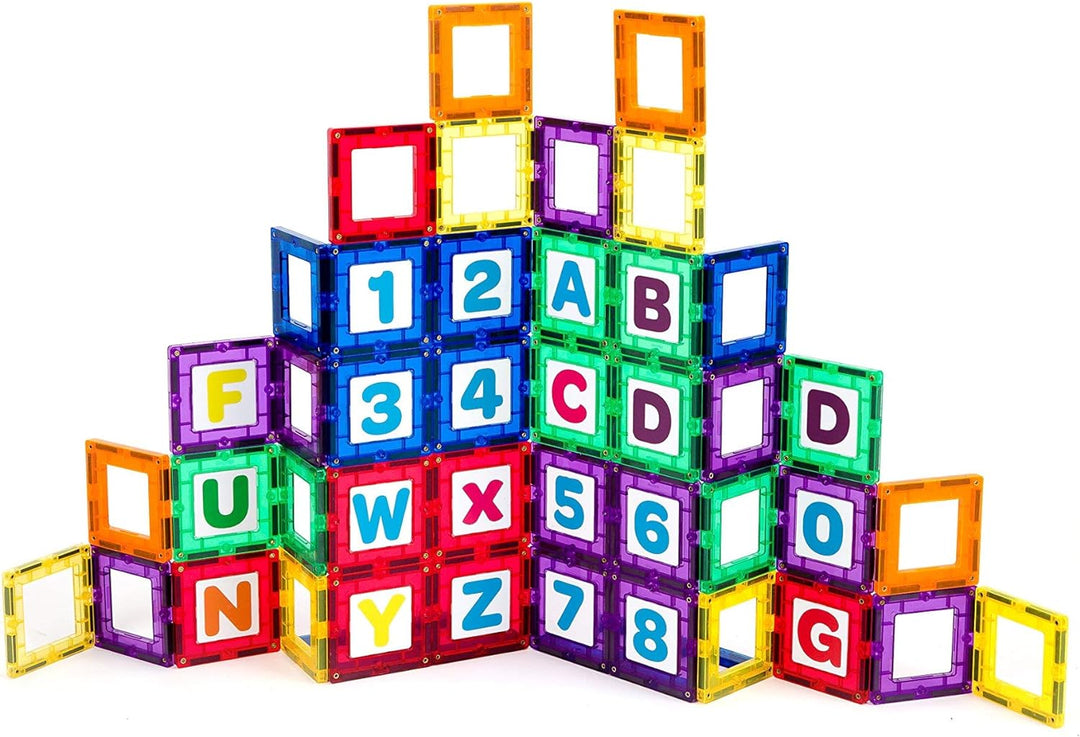 Playmags Magnetischer Baukasten (36 Stück Magnetic Fliesen Gebäude Set)