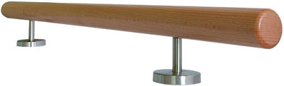 Buche Holz Treppe Handlauf Geländer Griff gerade Edelstahlhalter, Länge 30 - 500 cm aus einem Stück