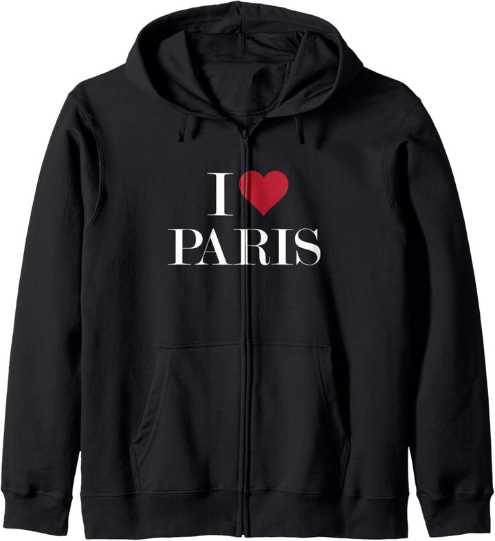 I Love Heart Paris France Kapuzenjacke