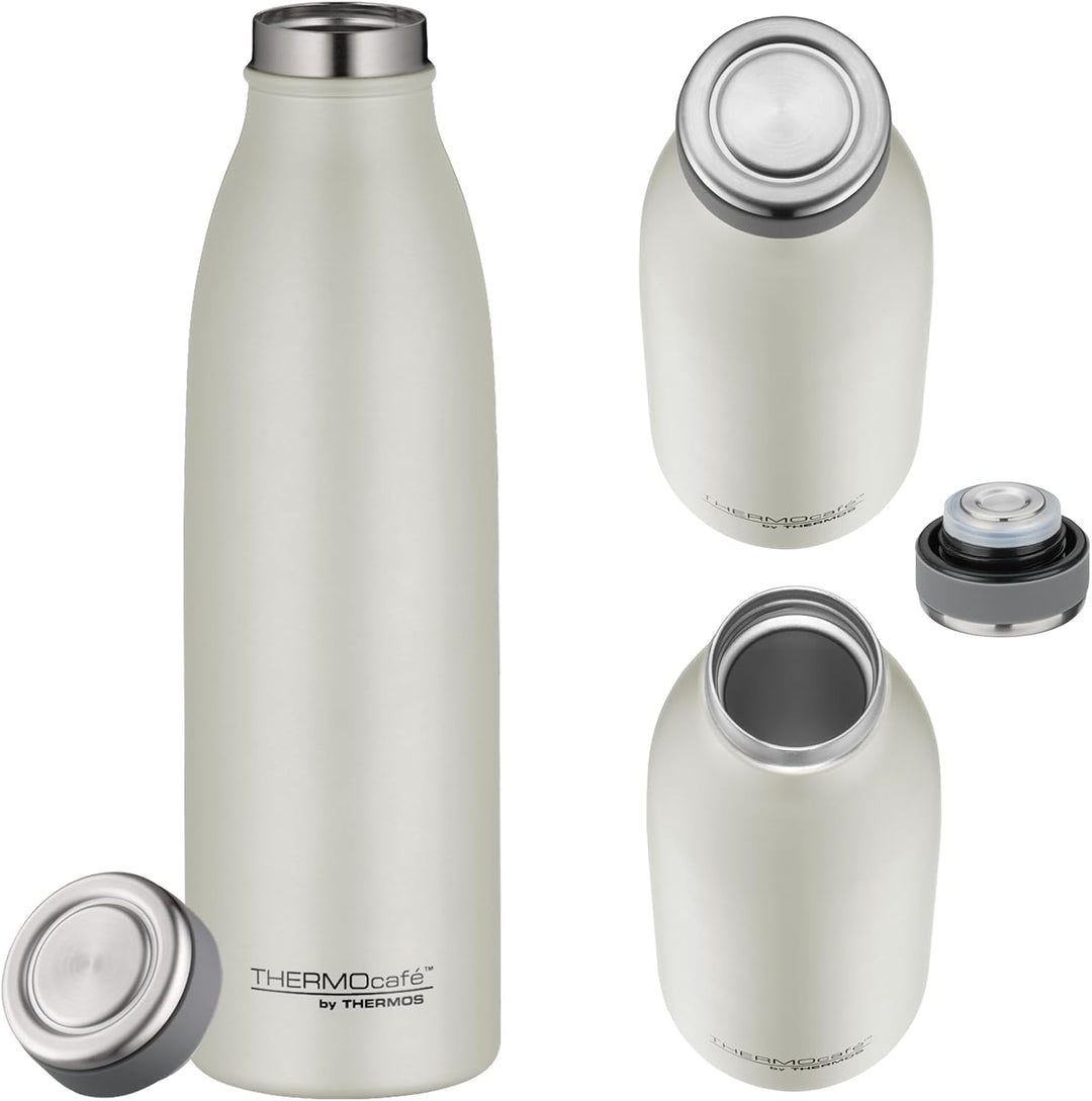 THERMOcafé by THERMOS TC BOTTLE beige matt 0,50l, Isolierflasche aus Edelstahl, kohlensäurefest, 12h