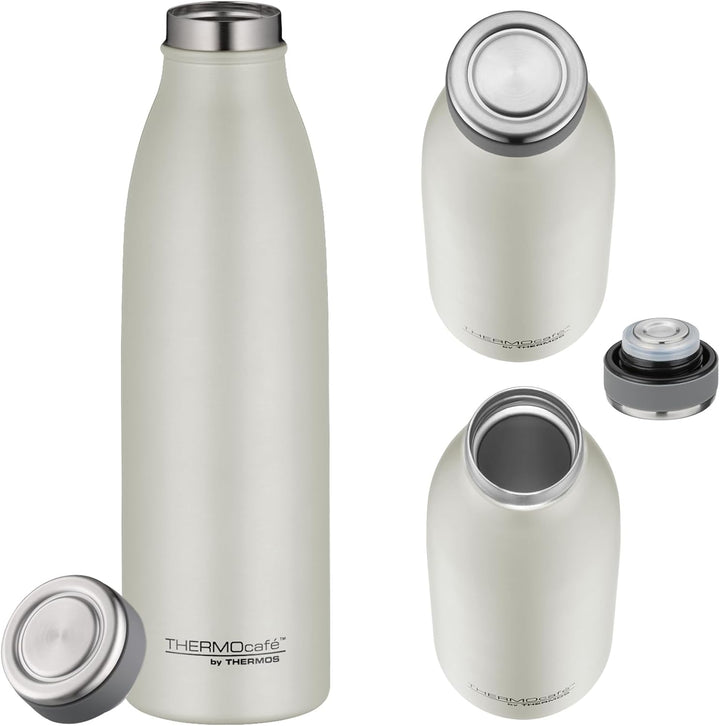 THERMOcafé by THERMOS TC BOTTLE beige matt 0,50l, Isolierflasche aus Edelstahl, kohlensäurefest, 12h