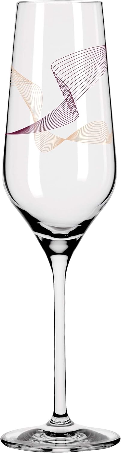 RITZENHOFF 3711001 Champagnerglas 250 ml – Serie Kristallwind Set Nr. 1 – 2 Stück mit Windillustrati