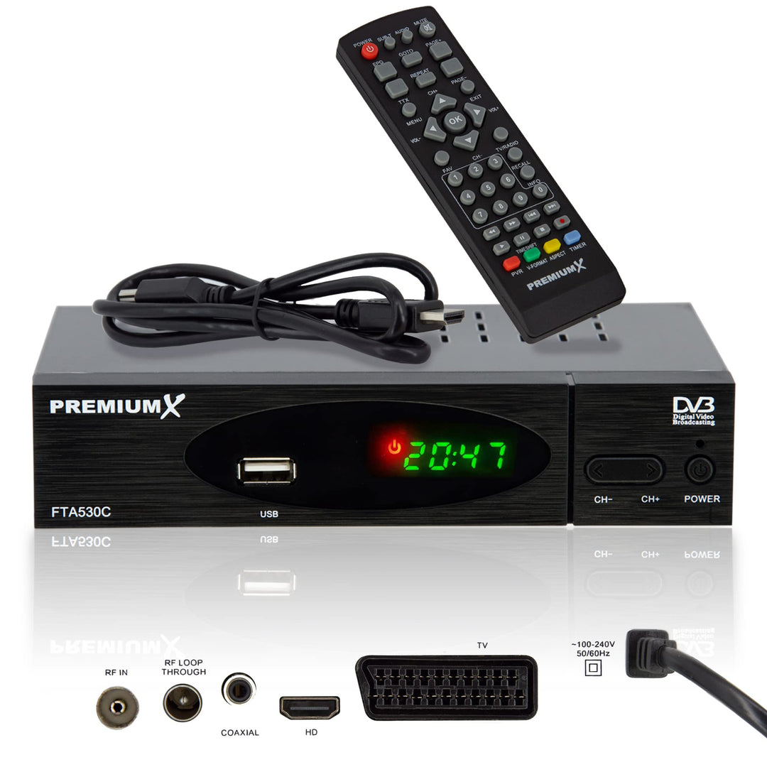 Premium X Kabel Receiver DVB-C FTA 530C Digital FullHD TV Auto Installation USB Mediaplayer SCART HD