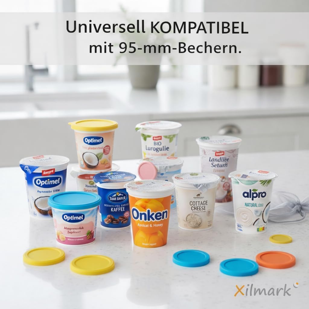 JoghurtDeckel 500g, Wiederverwendbarer Deckel für Joghurtbecher, Dosendeckel Wiederverwendbar Siliko