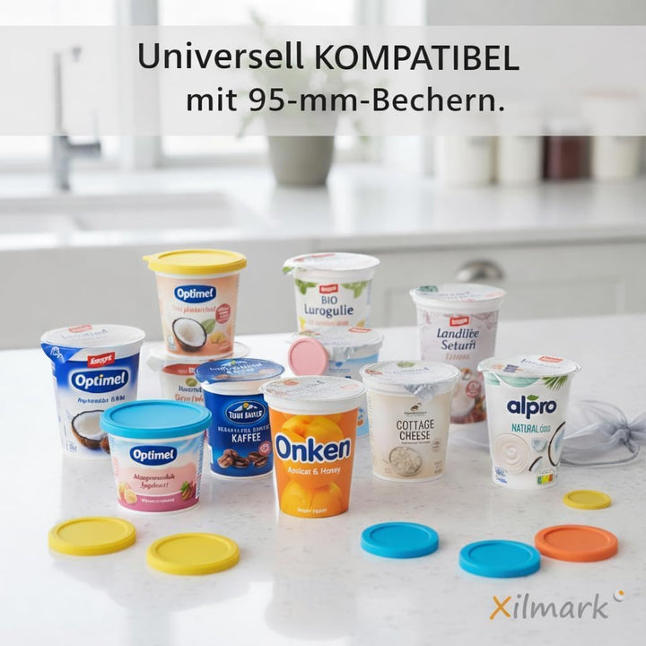 JoghurtDeckel 500g, Wiederverwendbarer Deckel für Joghurtbecher, Dosendeckel Wiederverwendbar Siliko