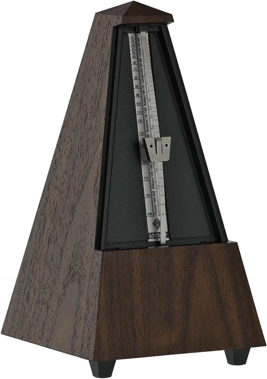 Wittner Metronom 845131 Kunststoffgehäuse ohne Glocke Taktell Pyramidenform Nussbaum-Maserung Nussba