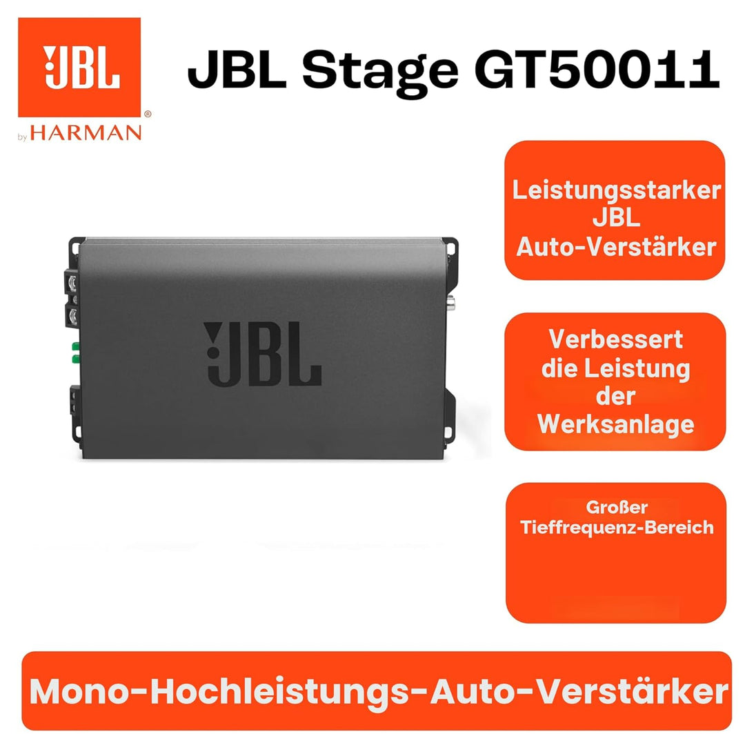 JBL Stage GT 50011 1 Kanal Subwoofer Autoradio Verstärker 1220W Max Class-D Mono Hochleistung Mono E