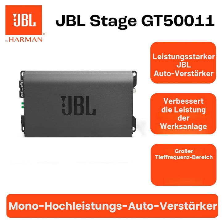 JBL Stage GT 50011 1 Kanal Subwoofer Autoradio Verstärker 1220W Max Class-D Mono Hochleistung Mono E