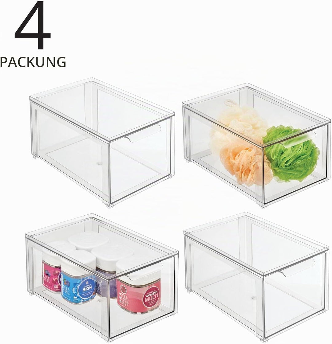 mDesign Aufbewahrungsbox für das Badezimmer – stapelbarer Make-up Organizer aus Kunststoff – praktis