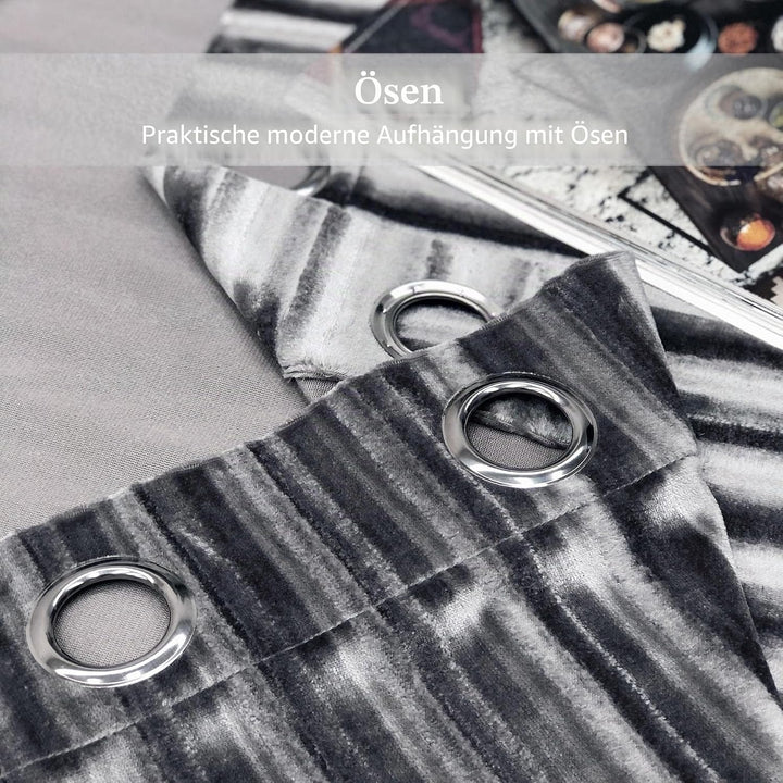 Vorhänge aus Crushed Samt, lange Optik, schön und klassisch, blickdicht und wärmeisolierend, für Woh