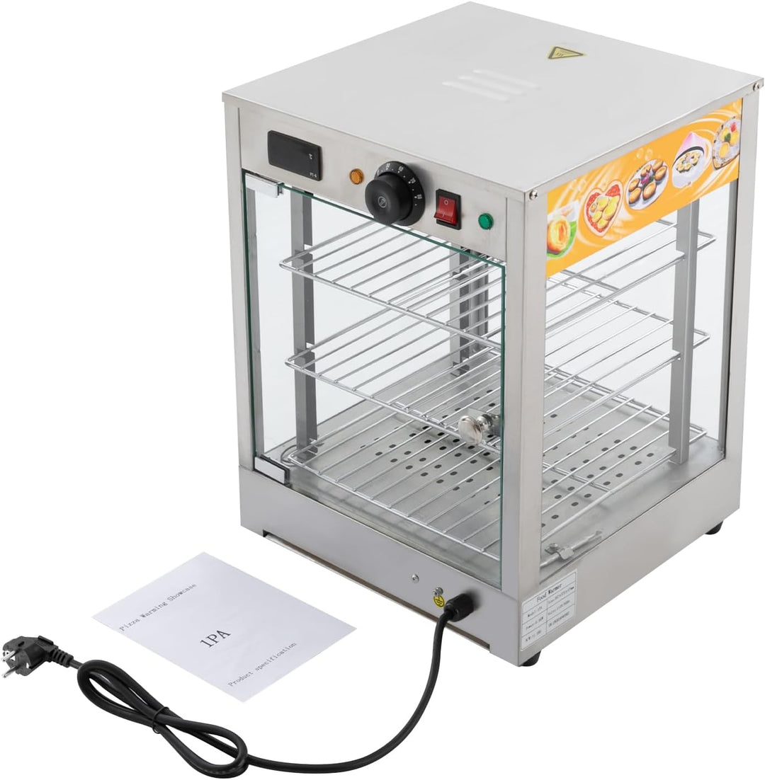 800W Elektrischer Kommerzieller Speisenwärmer, 3-Etagen Speisenwärmeschrank, Warmhalteschrank für Le