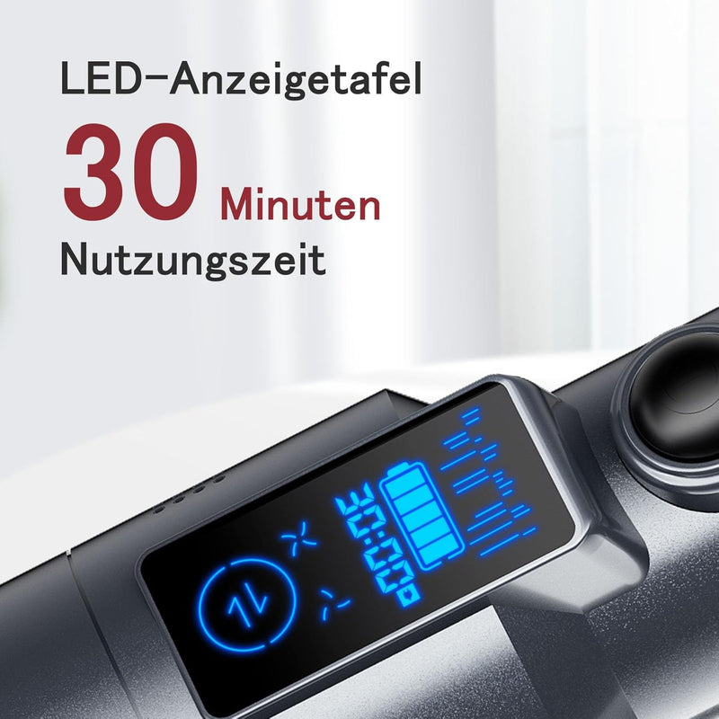 SmartAI Handstaubsauger, 17000Pa Mini LED Kabelloser Akku Handsauger, 30 Minuten Dauer Leicht Akkusa