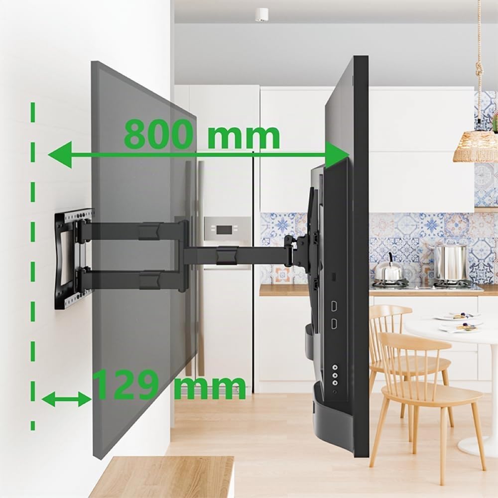 XTRARM TiTon Double 80 cm TV-Wandhalterung, schwenken neigen rotierbar, 80kg VESA max.600x400 80 cm