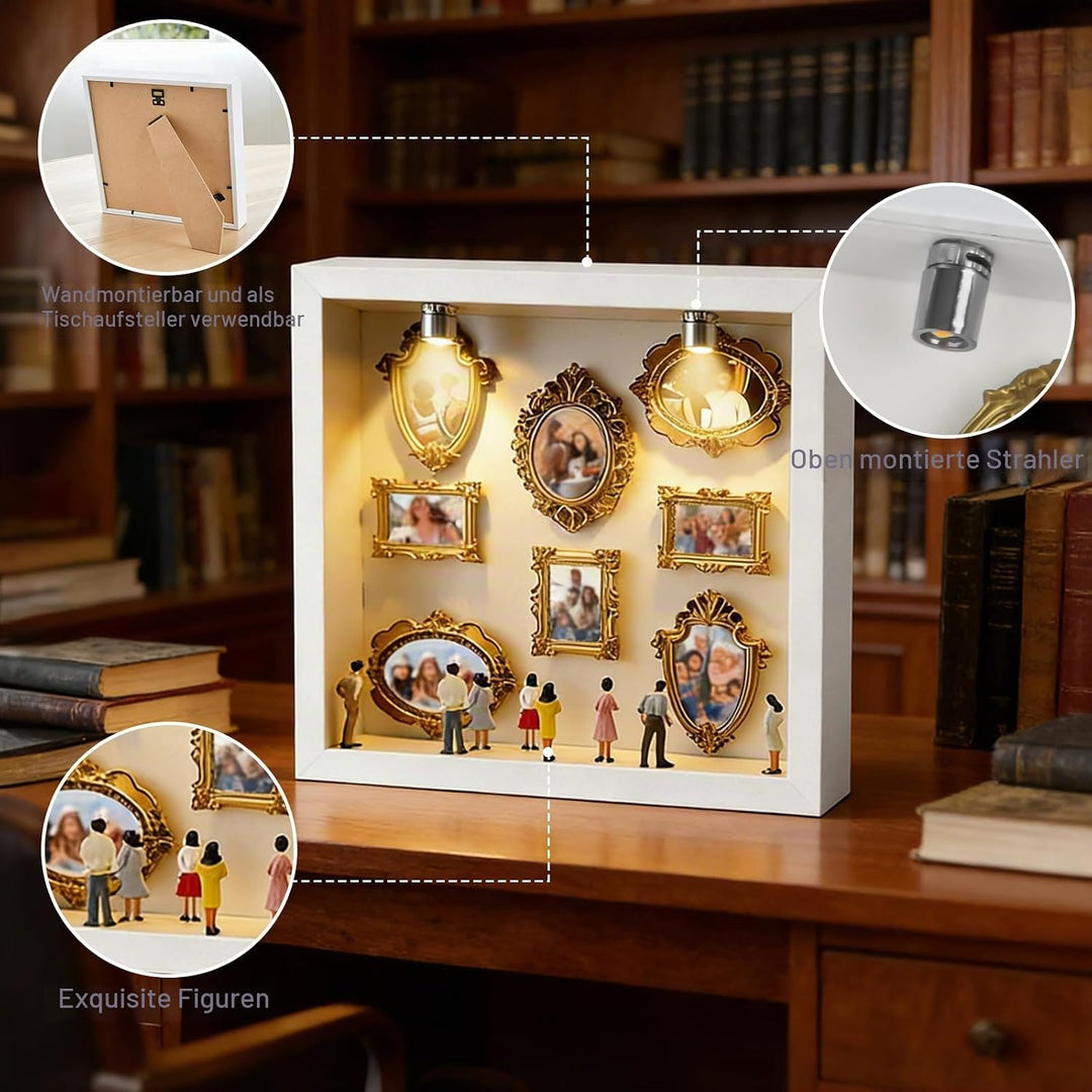 DIY Mini Museum Bilderrahmen, Vintage Mini Museum Silhouette Box, Personalisierte Mini Figuren Mensc