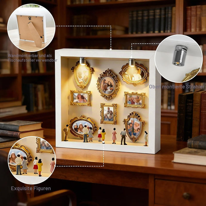 DIY Mini Museum Bilderrahmen, Vintage Mini Museum Silhouette Box, Personalisierte Mini Figuren Mensc