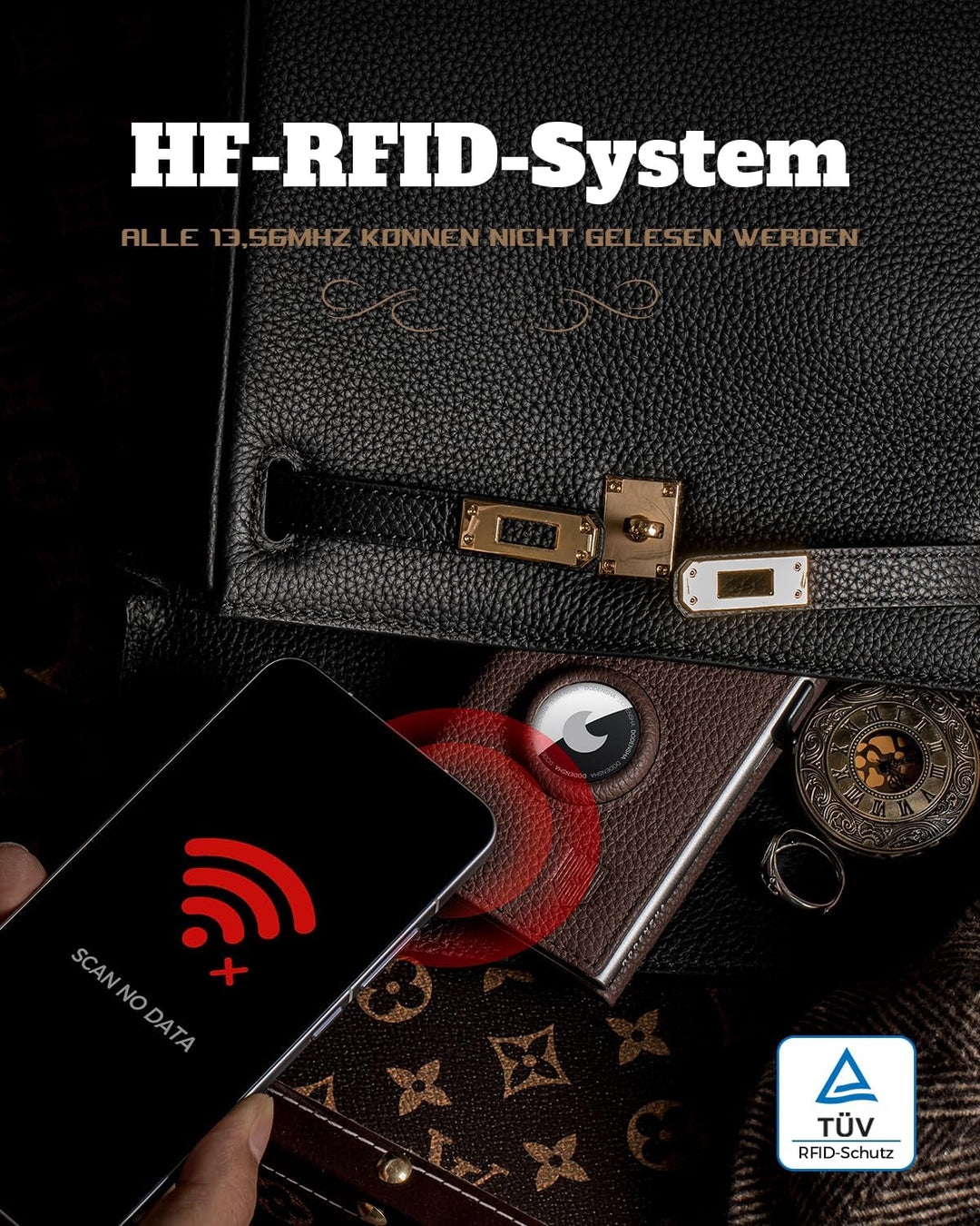 DODENSHA® MagSnap Pebble Airtag Wallet Herren I Kartenetui Herren I Smart Wallet für 10+ Karten I Wa