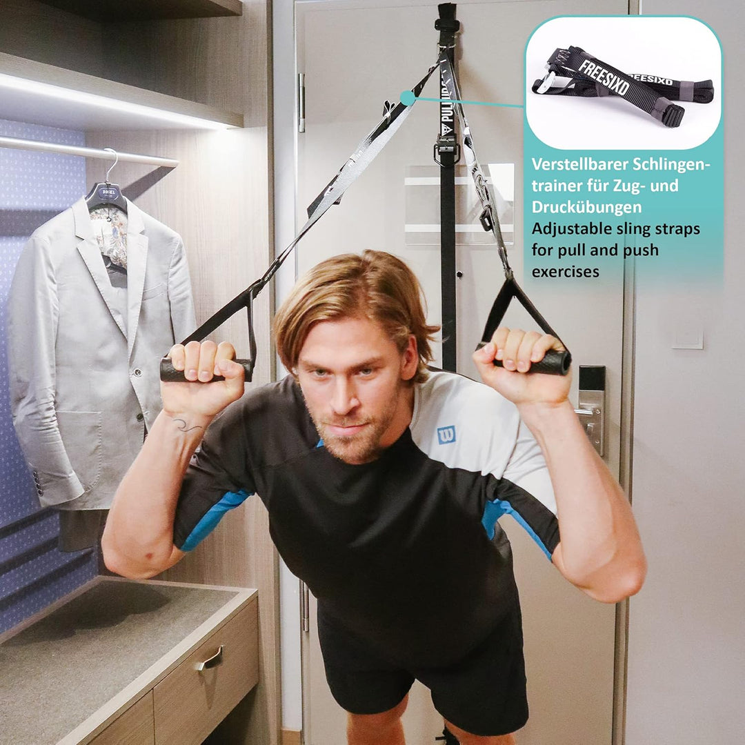 FREESIXD Schlingentrainer und Widerstandstrainer Set, Suspension Trainer für zu Hause und auf Reisen